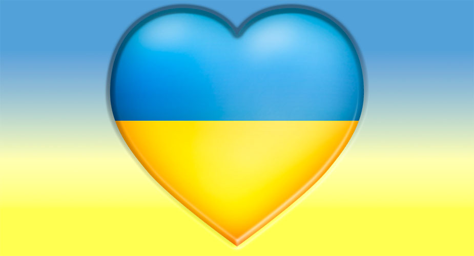 Hjärta med färger ur Ukrainska flaggan