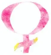 Akvarellmålning med symbolen för kvinna/venus.